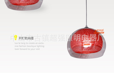 【餐厅吊灯 现代简约亚克力彩色单头单头网吧中西餐馆吧台吊灯批发】价格,厂家,图片,吊灯,中山市古镇超强照明电器厂-